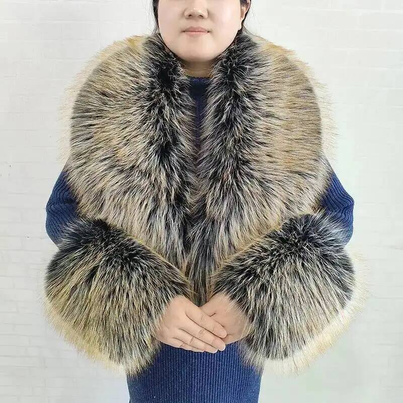 Large Women Faux Fox Fur Scarf - Shawl Wrap Winter review and price
